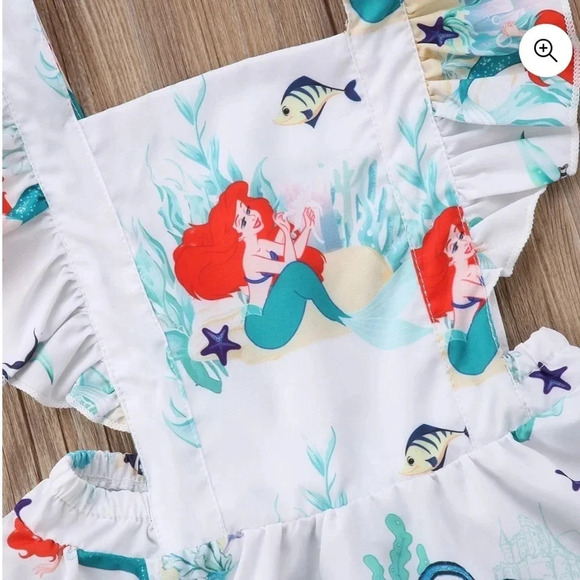 Charming Little Girl’s Mermaid-Themed Ruffle Sundress - Theme Park - 12 to 24M - Picture 9 of 10